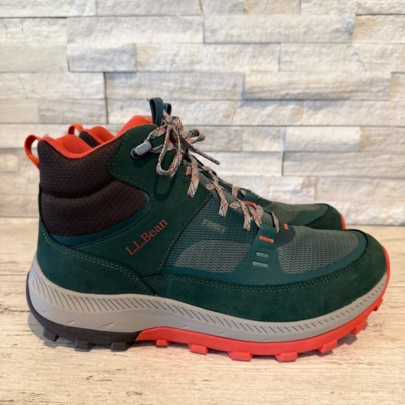 Men's Hiking L.L.Bean Access Hiking Boots Mid Waterproof Size 9.5 Green TEK 2.5 - Picture 2 of 11